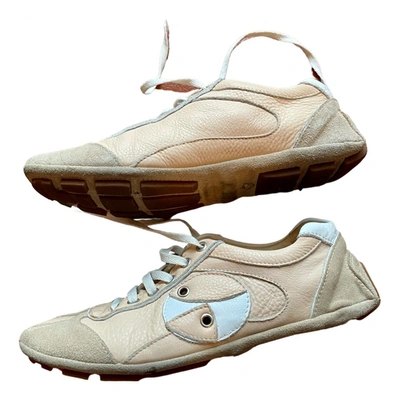 Pre-owned Coccinelle Leather Trainers In Beige