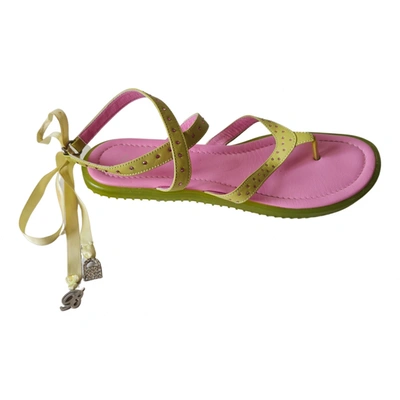 Pre-owned Blumarine Leather Sandal In Green