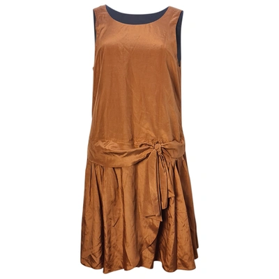 Pre-owned Emporio Armani Silk Dress In Brown