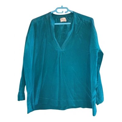 Pre-owned Stella Forest Silk Jersey Top In Turquoise