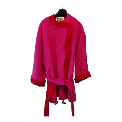 Pre-owned Fausto Puglisi Wool Coat In Pink