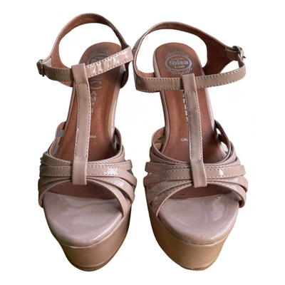 Pre-owned Jeffrey Campbell Vegan Leather Sandals In Beige
