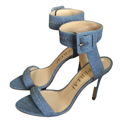 Pre-owned Aperlai Leather Sandals In Blue
