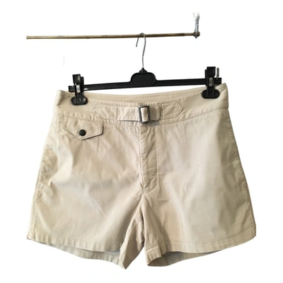 Pre-owned Emporio Armani Ecru Cotton Shorts