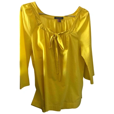 Pre-owned Orla Kiely Yellow Cotton Top