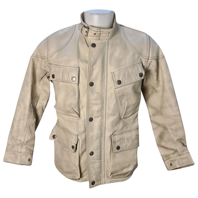 Pre-owned Belstaff Leather Jacket In White