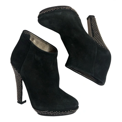 Pre-owned Mauro Grifoni Leather Ankle Boots In Black