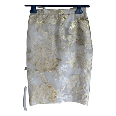 Pre-owned Genny Silk Mid-length Skirt In Gold