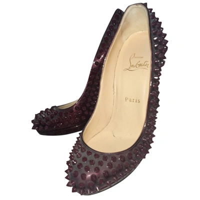 Pre-owned Christian Louboutin Patent Leather Heels In Purple