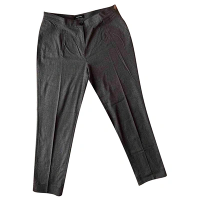 Pre-owned Elena Miro' Wool Straight Pants In Grey