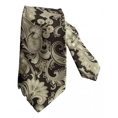 Pre-owned Trussardi Silk Tie In Brown