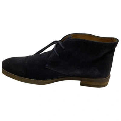 Pre-owned Massimo Dutti Navy Suede Boots