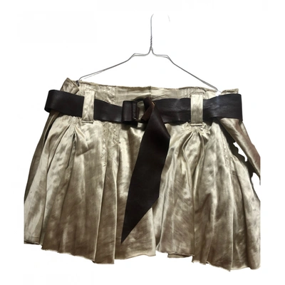 Pre-owned Dondup Mini Skirt In Beige