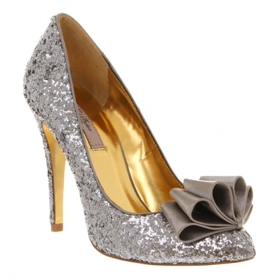 Pre-owned Ted Baker Glitter Heels In Silver