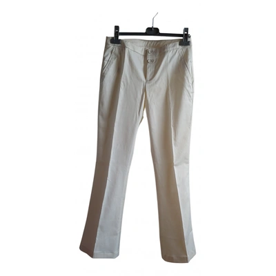 Pre-owned Guess Trousers In Beige