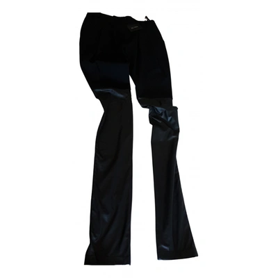 Pre-owned Patrizia Pepe Wool Trousers In Black