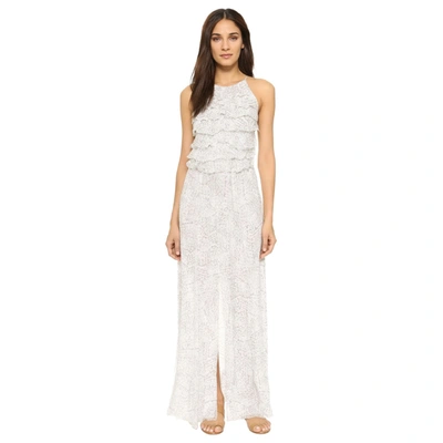 Pre-owned L Agence Silk Maxi Dress In White