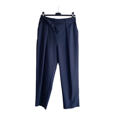 Pre-owned Max & Co Wool Straight Pants In Blue