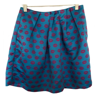 Pre-owned Markus Lupfer Mini Skirt In Blue