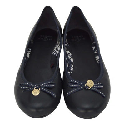 Pre-owned Tommy Hilfiger Leather Ballet Flats In Navy