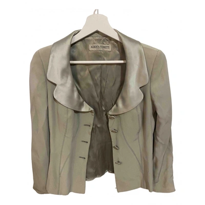 Pre-owned Alberta Ferretti Silk Suit Jacket In Green