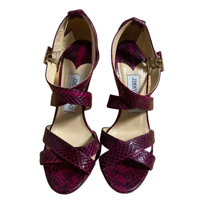 Pre-owned Jimmy Choo Leather Sandals In Burgundy