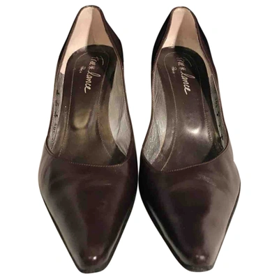 Pre-owned Free Lance Leather Heels In Brown