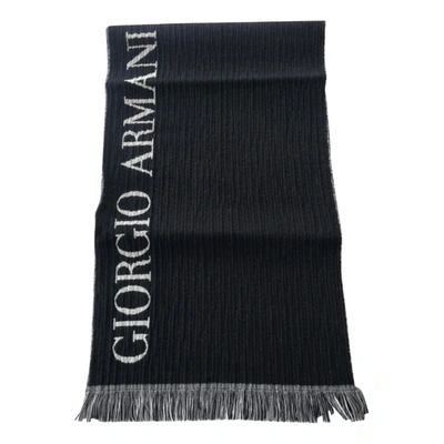 Pre-owned Giorgio Armani Wool Scarf In Black
