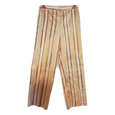 Pre-owned Etro Silk Carot Pants In Multicolour