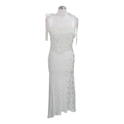 Pre-owned Strenesse Maxi Dress In White