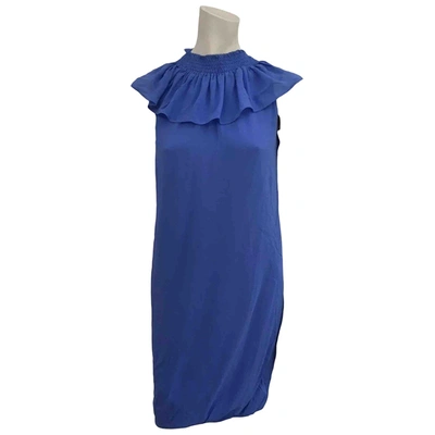 Pre-owned Jasmine Di Milo Silk Mini Dress In Blue