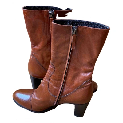 Pre-owned Laboratorigarbo Leather Boots In Brown
