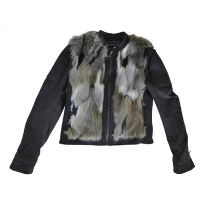 Pre-owned Bcbg Max Azria Faux Fur Short Vest In Multicolour