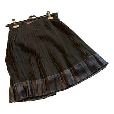 Pre-owned Maria Grazia Severi Silk Mini Skirt In Black