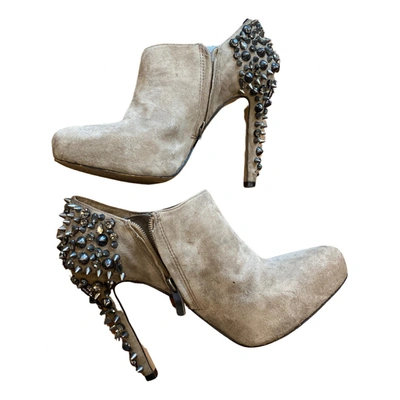 Pre-owned Sam Edelman Ankle Boots In Beige