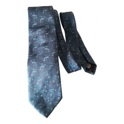 Pre-owned Hugo Boss Silk Tie In Blue
