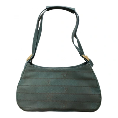 Pre-owned Versace Cloth Handbag In Green