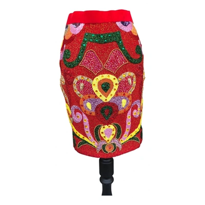 Pre-owned Nicole Romano Silk Mid-length Skirt In Multicolour
