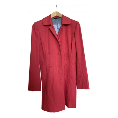 Pre-owned Paul Smith Linen Trench Coat In Red