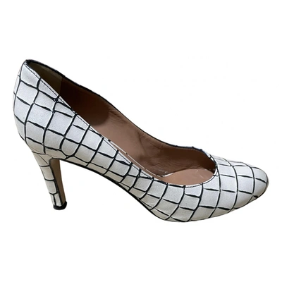 Pre-owned Blumarine Leather Heels In White