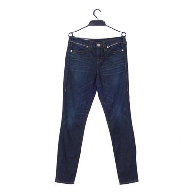 Pre-owned True Religion Straight Jeans In Navy