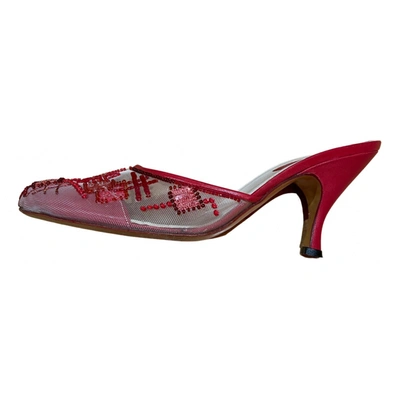 Pre-owned Baldinini Glitter Sandals In Red
