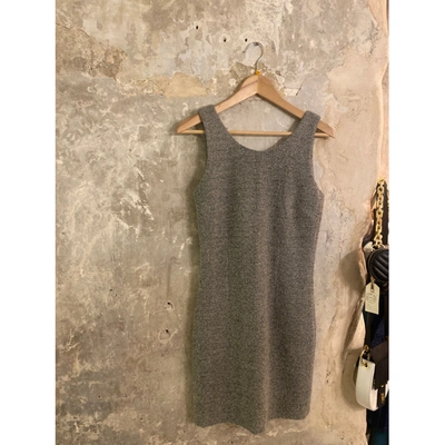 Pre-owned D&g Wool Mid-length Dress In Grey
