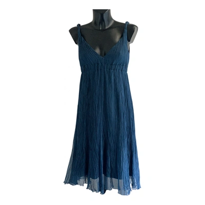 Pre-owned P.a.r.o.s.h Silk Mid-length Dress In Blue
