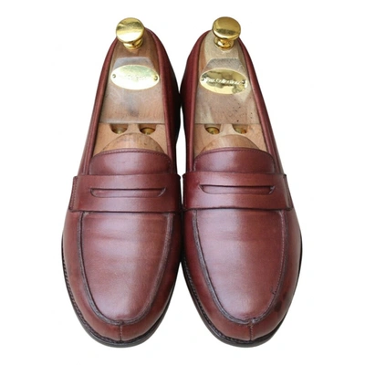 Pre-owned John Lobb Leather Flats In Brown