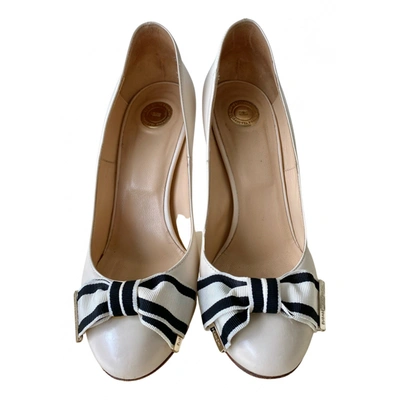 Pre-owned Elisabetta Franchi Leather Heels In Beige