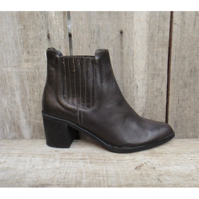 Pre-owned Fabio Rusconi Leather Ankle Boots In Brown