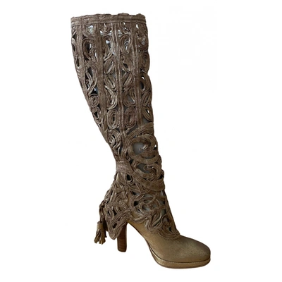 Pre-owned Ermanno Scervino Boots In Gold