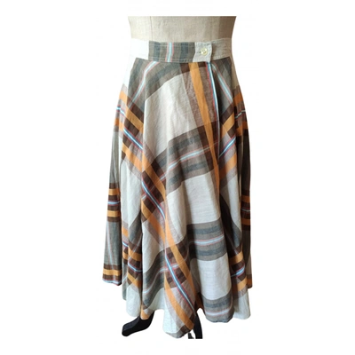 Pre-owned Marella Linen Mid-length Skirt In Multicolour