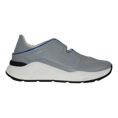 Pre-owned Pollini Leather Low Trainers In Grey